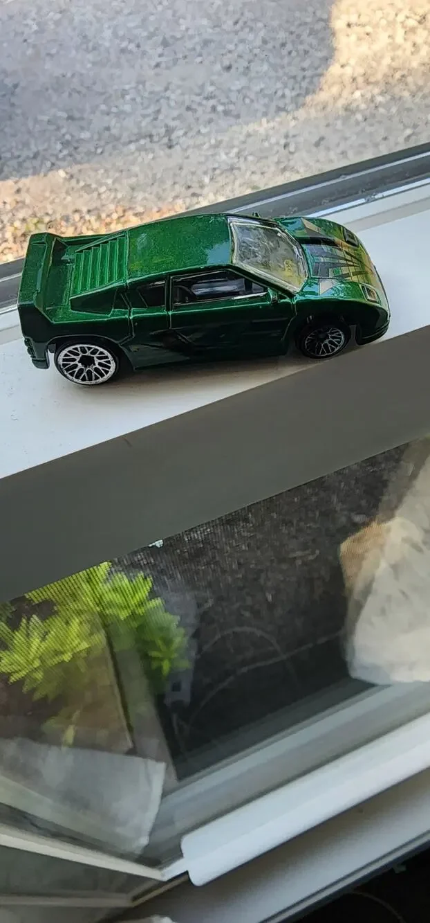 Hot Wheels Green Sports Car Gold Hood Graphics Mattel Diecast Loose